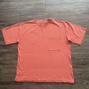 French Navy Chest Pocket T Shirt Boxy Made In USA 100% Cotton Men M EUC